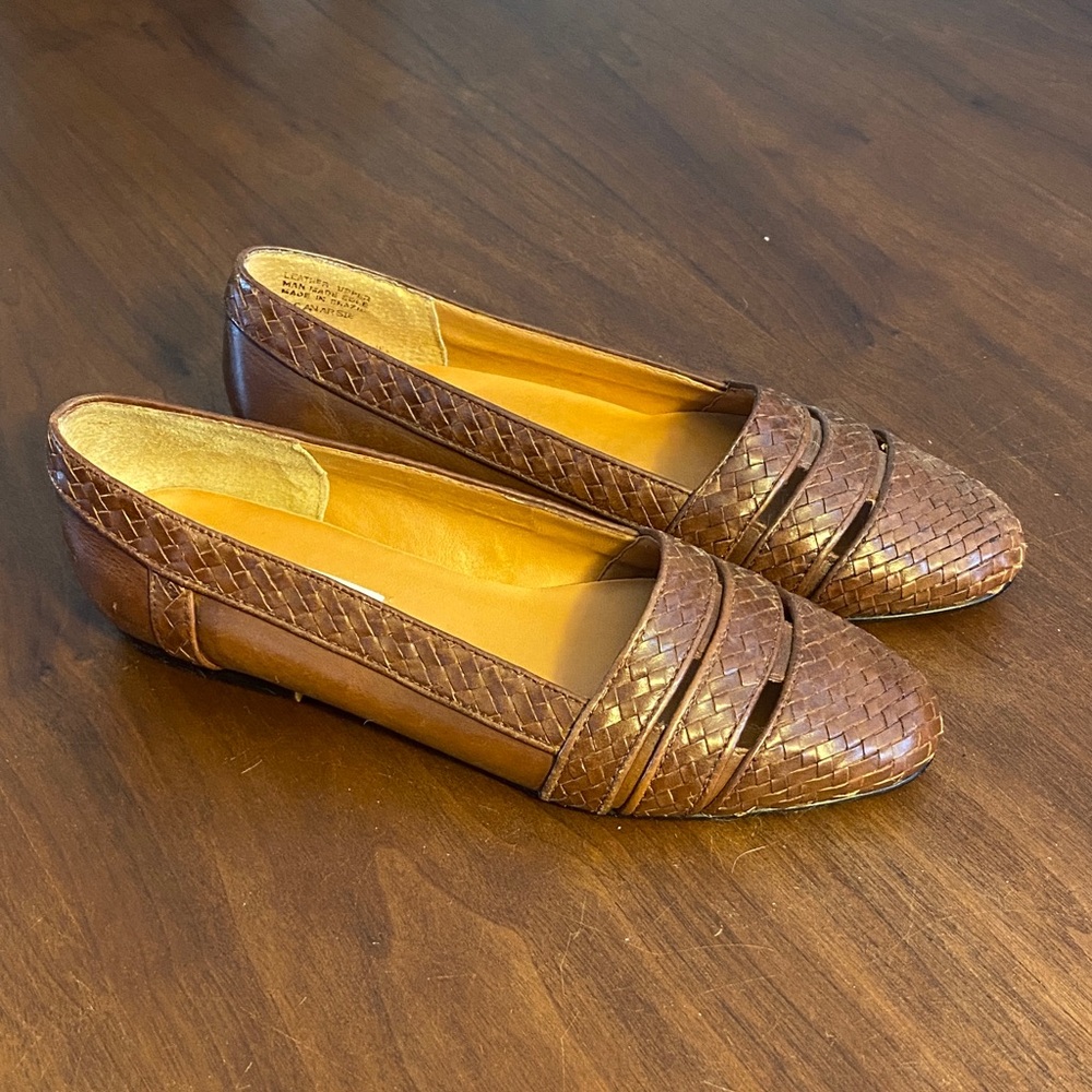 Vintage Calico Braided Leather Shoes